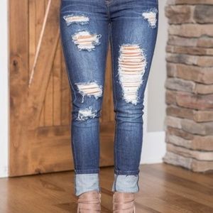 With tags! Greyson Dark Wash Destroyed Jeans